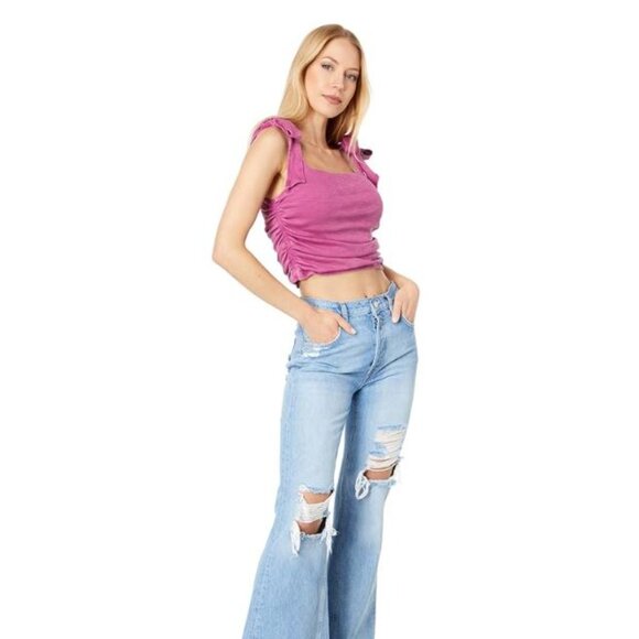 Free People || Boulevard Rouched Cropped Tank Top - Picture 4 of 11